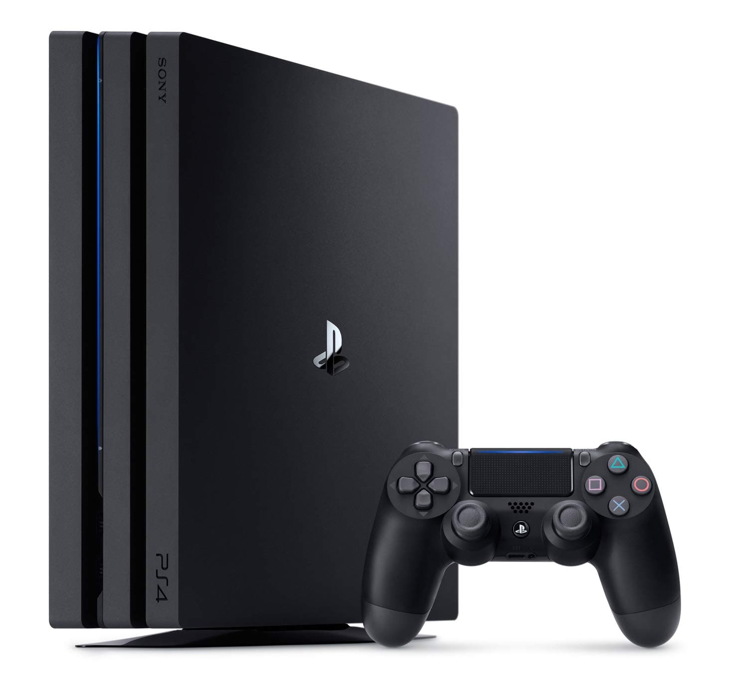 PlayStation 4, PS4 Slim und PS4 Pro Konsolen mit DualShock 4 Controllern und Zubehör